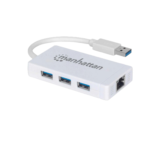 Adaptador Usb,manhattan,507578, V3.0 A Red Gb  + Hub 3 Ptos Mh