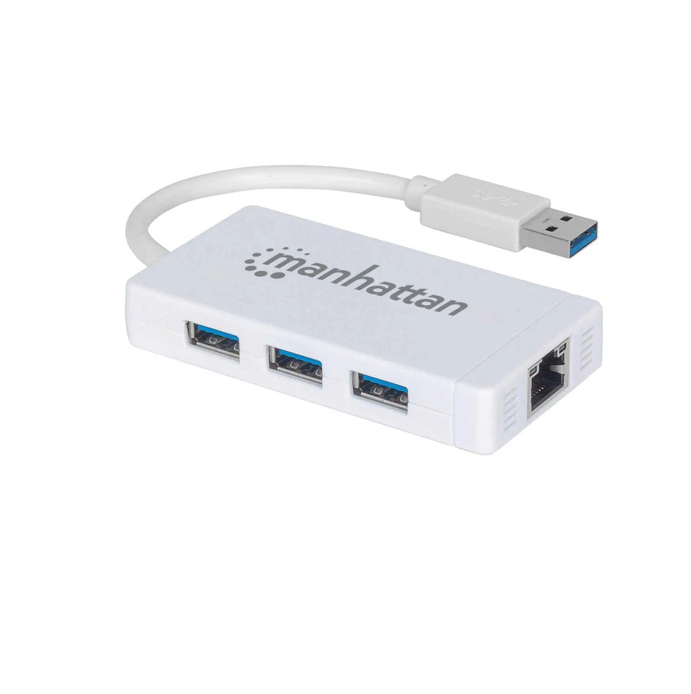 Adaptador Usb,manhattan,507578, V3.0 A Red Gb  + Hub 3 Ptos Mh