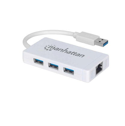 Adaptador Usb,manhattan,507578, V3.0 A Red Gb  + Hub 3 Ptos Mh