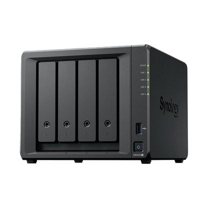 Nas Synology Ds425+ /4 Bahias Nucleo Cuadruple 2.0 Ghz/ Hasta 80 Tb, 2gb Ddr4 Hasta 6gb/ Pto 1gbe Lan, 1 Pto 2.5gbe Lan / Usb 3.2 X 2/ Hot Swap/ Soporta M.2 2280 Nvme /no Incluye Discos Celeron J4125