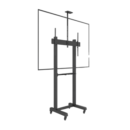 Montaje de Piso Móvil para Pantallas de  65 in a 100 in | vesa 100 x 100 hasta 1000 x 600 | carga máxima soportada 120kg| Fabricado en aluminio y acero