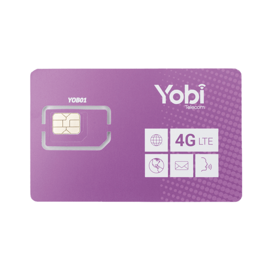 SIM Yobi para dispositivos móviles 3G/4G, 5GB Mensual por 1 año de servicio (solo datos)