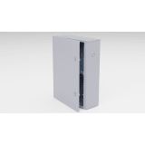 Gabinete para instalación de 2 Baterías , Fabricado en Lámina Galvanizada, Accesorios para poste (No incluidos)