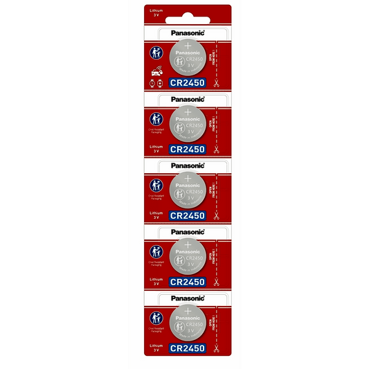 Batería de Litio tipo Moneda 3V / CR2450/ Tira c/5pz  (No recargable)