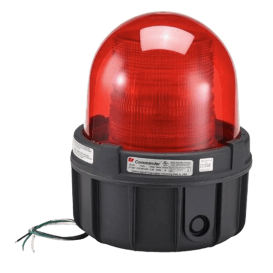 Luz estroboscopica a prueba de explosiones UL y cUL para Clase I, División 1, Grupo C y D; Clase I, División 2, Grupos A y B; Clase II, División 1, Grupos E, F y G; Clase III  , 12-24 Vcd, color Rojo, montaje no incluido