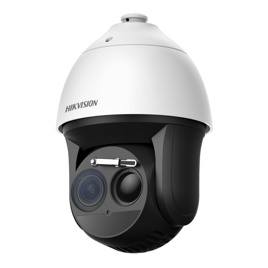 PTZ IP Dual / Lente Térmico 9mm / Lente óptico 4 Megapixel / 40X Zoom / 200 mts IR / WDR 120dB / Exterior IP66 / MicroSD