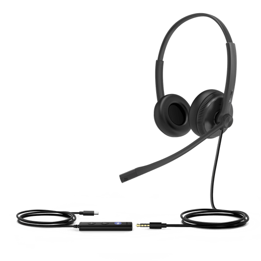 Diadema Alámbrica UH34 Mono USB / 3.5mm Teams de Yealink con Almohadillas de Cuero