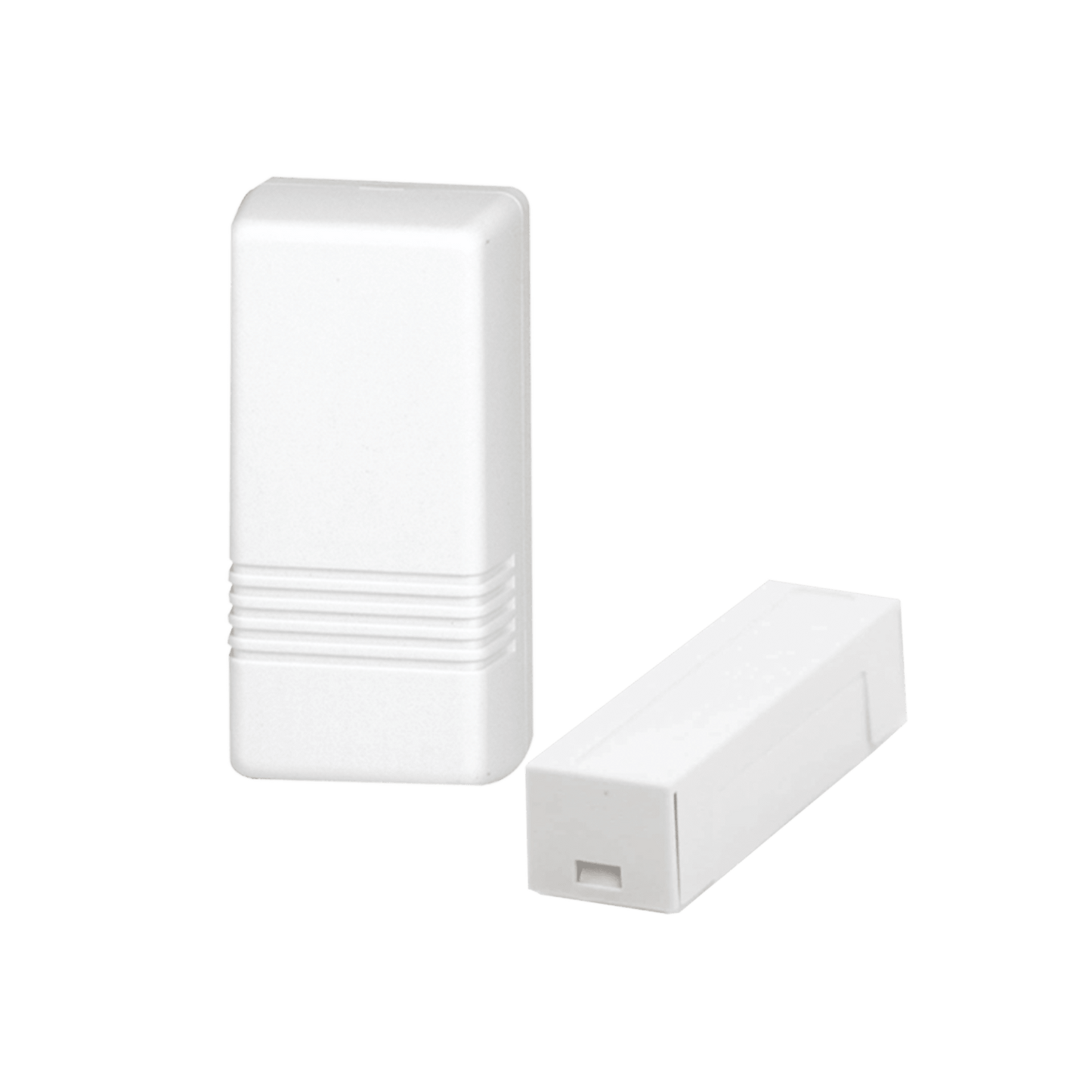 Transmisor Inalámbrico para Puerta/Ventana Serie 5800 / Carcasa Blanca o Marrón / Terminales Cableados Loop 1 / Reed Switches Laterales Loop 2 / Transmisión Supervisora, Sabotaje y Batería Baja / Batería Litio 3V / Progr