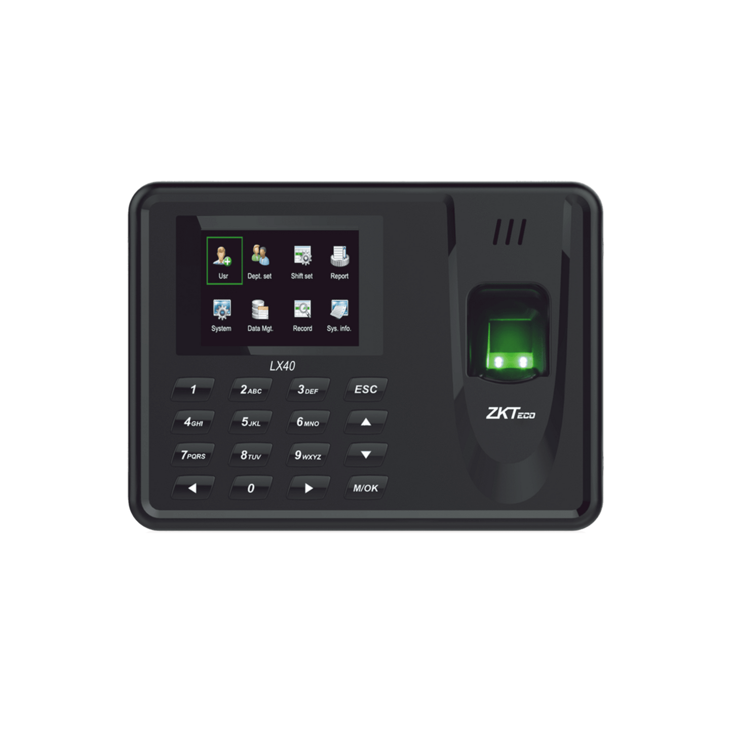 Lector de Huella con Teclado para Control de Asistencia, 500 Huellas, Genera Reporte por USB en Excel, Descarga mediante memoria USB /  (solo en idioma ingles)