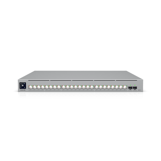 Enterprise Campus 24 PoE, Switch Empresarial Etherlighting™ PoE+++ Capa 3 de 24 Puertos (16 x 10 GbE y 8 x 2.5 GbE)  y 2 Puertos SFP28 de 25 G de Alta Disponibilidad