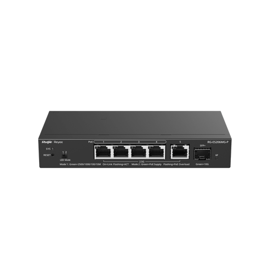 Switch Administrable Capa2 PoE++ con 5 puertos Multi-Gigabit 2.5Gb, hasta 70w PoE 802.3bt