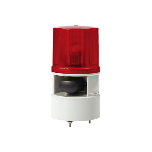 Luces de advertencia color Rojo con sirena incorporada con 5 tonos máx. 105 dB en 110 VCA