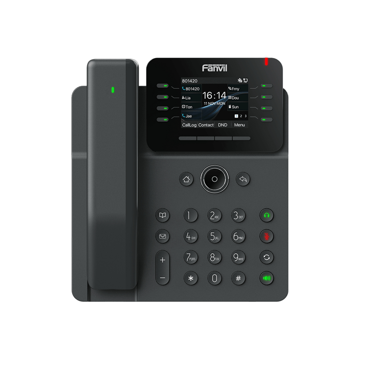 Telefono IP Handset Inalámbrico, 12 Líneas SIP, Conferencia 6 Vias, Puertos Gigabit, PoE, Pantalla 2.8