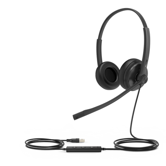 Diadema Alámbrica UH34 Dual de Yealink USB Compatible con Teléfonos IP y Computadoras.