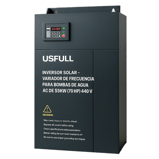 Inversor Solar - Variador de Frecuencia para Bombas de Agua AC de 55KW (70 HP)   440V: Potencia y Eficiencia para Aplicaciones Exigentes