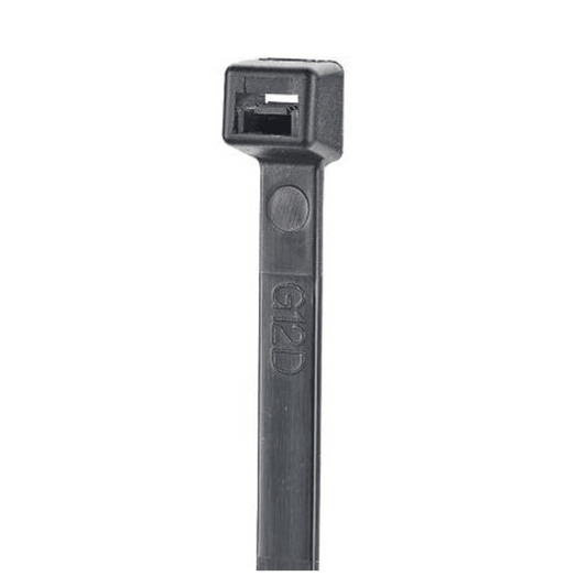 Cincho de Nylon 6.6 StrongHold™, 1220mm largo x 9mm ancho, Color Negro, Cámara impelente, Paquete de 50pz