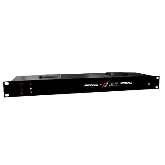 Tomacorriente de 4 contactos regulados para 120 Vca con Supresor de picos tipo "A" de 10 kA, Diseñado para Montaje en Rack de 19".