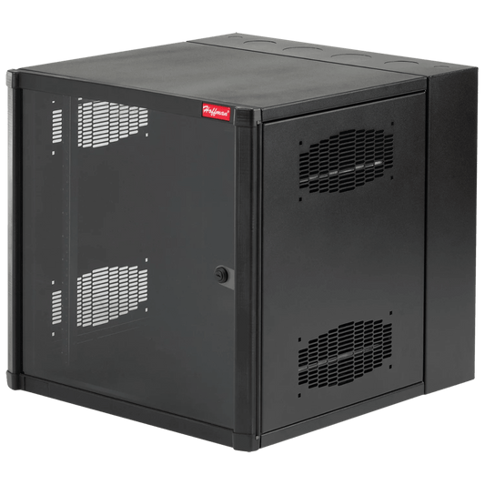 Gabinete AccessPlus de Montaje en Pared de 19in, Rieles Numerados y Roscados #10-32, Puerta con Ventana de Seguridad, 600 mm de Ancho, 762 mm de Profundidad, 26 UR, Color Negro