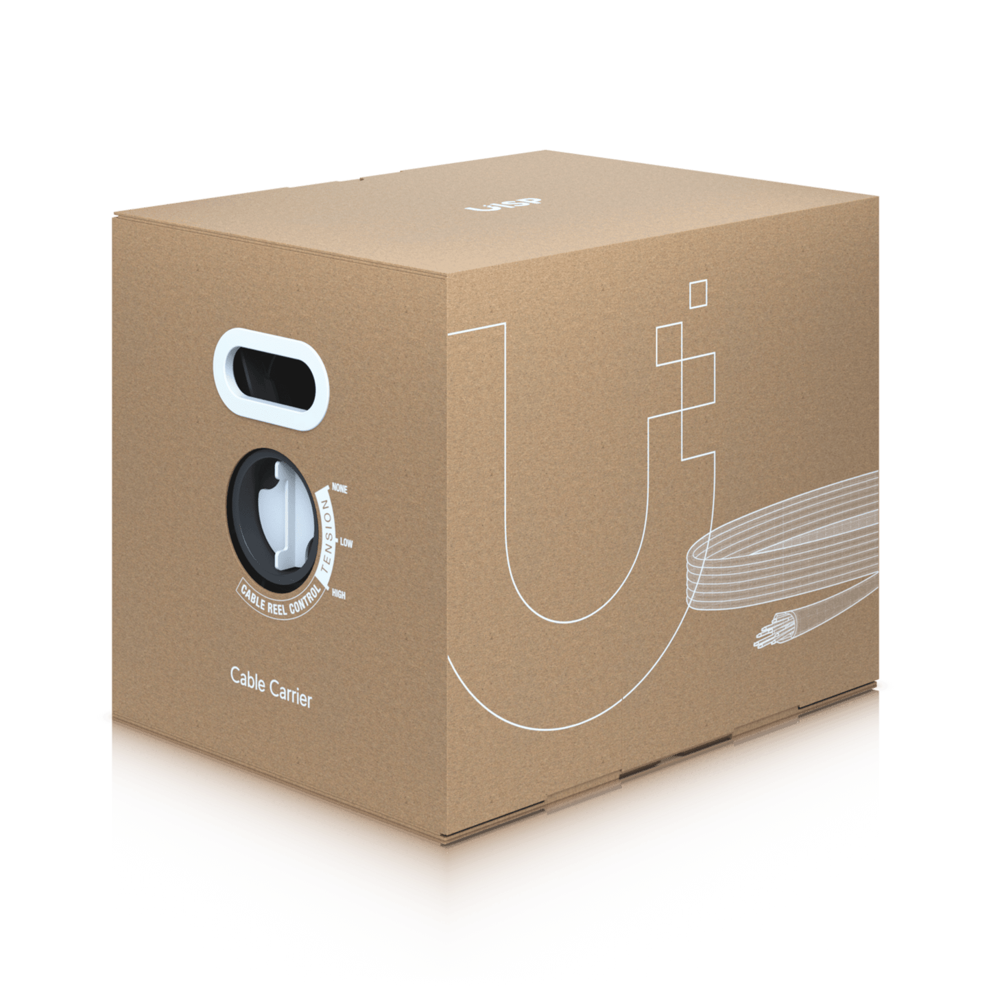 UISP Cable Carrier – Bobina de 305 m de Cable Ethernet de Grado Industrial con Protección Contra Daños Ambientales y Descargas Electrostáticas Color Negro