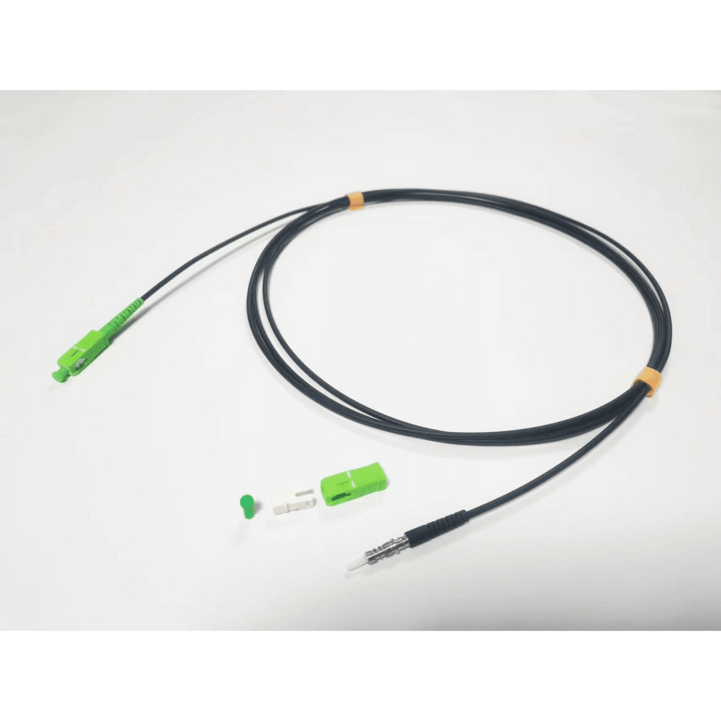 Rollo de Fibra Óptica Drop Redonda G657A2 Monomodo Simplex de 50 Metros con Conectores SC/APC-SC/APC para Instalaciones Aéreas o a la Intemperie