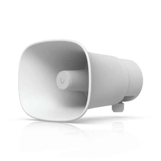 UniFi Protect AI Horn Speaker, Altavoz IP 120 dB, PoE+, Alerta AI Avanzada, Montaje Pared, Esquina y Poste, IP66
