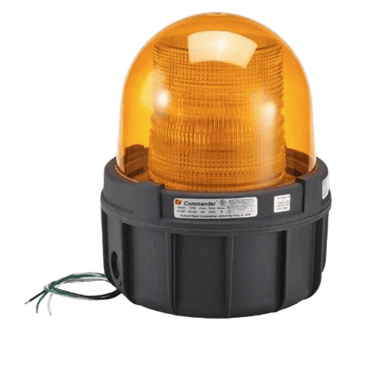 Luz estroboscopica a prueba de explosiones UL y cUL para Clase I, División 1, Grupo C y D; Clase I, División 2, Grupos A y B; Clase II, División 1, Grupos E, F y G; Clase III  , 24 Vcd, color Ámbar, montaje no incluido