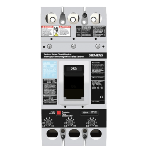 Interruptor Termomagnético 600V 3X250A, Con zapatas principales.