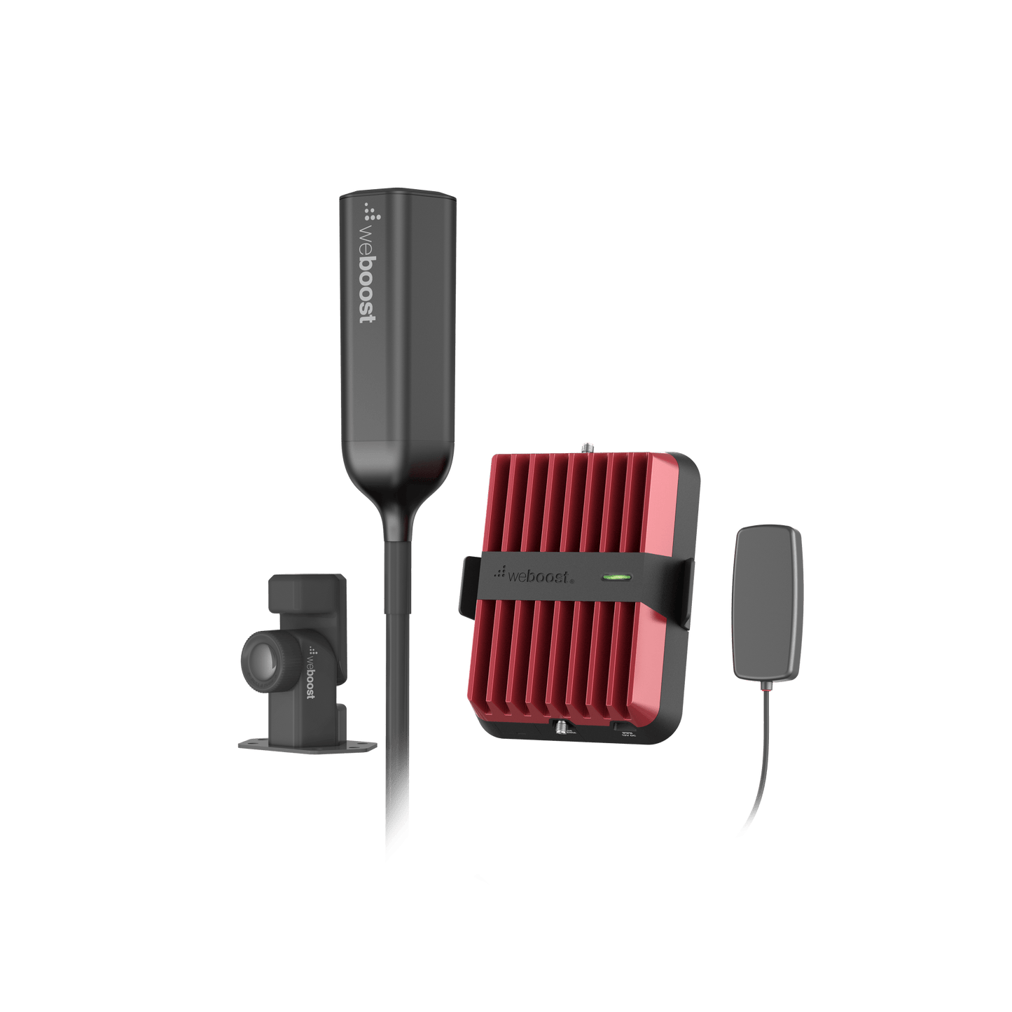 Amplificador Celular Drive Reach Overland para Vehículos Todo Terreno / Multioperador y Multidispositivo / Amplificación 32x / Tribanda (B5, B2/25 y B4) / Ganancia Máxima 50 dB / Antena Omnidireccional plegable.