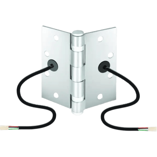 Bisagra de Transferencia Eléctrica SD-H412 / 12-24 VAC/VDC / 4 Hilos 28AWG / Acero Resistente a Vandalismo / Transferencia de Energía y Datos / Reemplazo de Bisagra Estándar