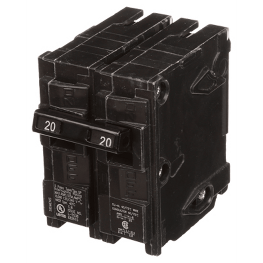 Interruptor automático enchufable tipo QP 2 polos, 20 amp