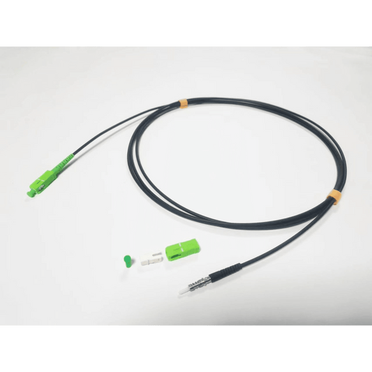 Rollo de Fibra Óptica Drop Redonda G657A2 Monomodo Simplex de 100 Metros con Conectores SC/APC-SC/APC para Instalaciones Aéreas o a la Intemperie