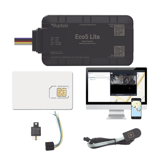 Rastreador Vehicular y Monitoreo de Flota / BLE 5.0 y GNSS / LTE CAT1 y LTE-M con Respaldo 2G / GNSS U-blox / MiKado IP54 / -20 °C a +40 °C / Acelerómetro de 3 Ejes / Suministro 9-32 V / Batería Interna