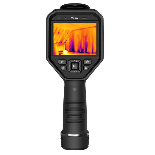 M11 - Cámara Termográfica Portátil Dual / Lente Térmico 6.2 mm (160 x 120) / Lente Óptico (8 Megapixel) / Pantalla Táctil 3.5" / WiFi / IP54 / Ranura MicroSD hasta 128Gb / Hasta 5 Horas de Funcionamiento Cont
