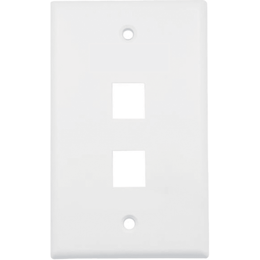 Placa de Pared (Face Plate) / 2 Puertos / Color Blanco / Caja con 20 Piezas / ABS