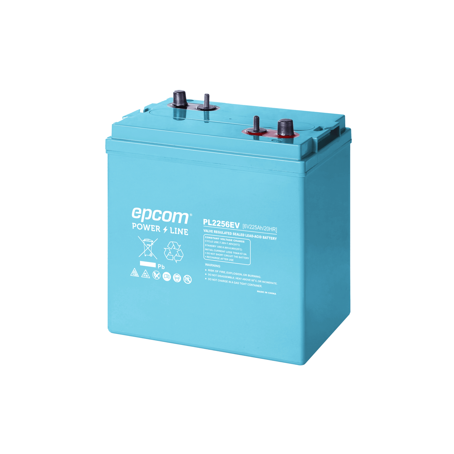 Batería Marina de  Ciclo Profundo 6V@225Ah, AGM-VRLA Terminal F22(m8), F14, 1035A CCA/  Montacargas. / Plataformas Genie /Maquina Jenny, Carritos de Golf