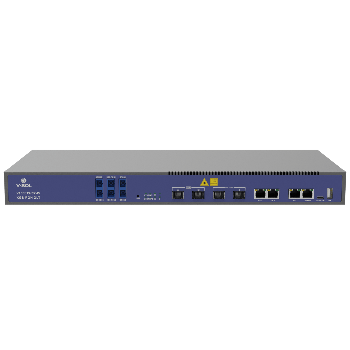 OLT Dual de 2 Puertos XGSPON/GPON con WDM Integrado/ 4 Puertos Uplink (2 Puerto Gigabit RJ45 + 2 Puertos SFP/SFP+) / Hasta 512 ONUs