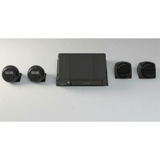 Kit DVR Móvil / 2 Cámaras Interior + 2 Cámaras Exterior / (1080p) / 4 Canales TURBOHD / Tecnología IA Integrada / Soporta 4G / GPS / Sensor G / Soporta 2 Memorias SD (512 GB total)