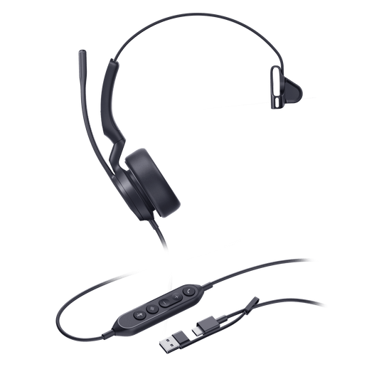 Diadema Alámbrica Yealink UH44 Mono USB-C/A Certificada con Microsoft Teams