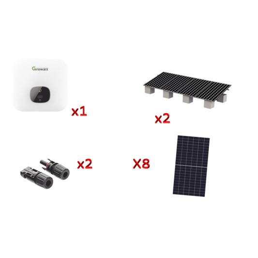 Kit Solar Interconexion  / 5kW  220Vca / Inversor GROWATT / Montaje Incluido