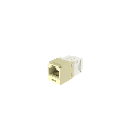 Conector Jack RJ45 Estilo TG, Mini-Com, Categoría 6, de 8 posiciones y 8 cables, Color Marfil