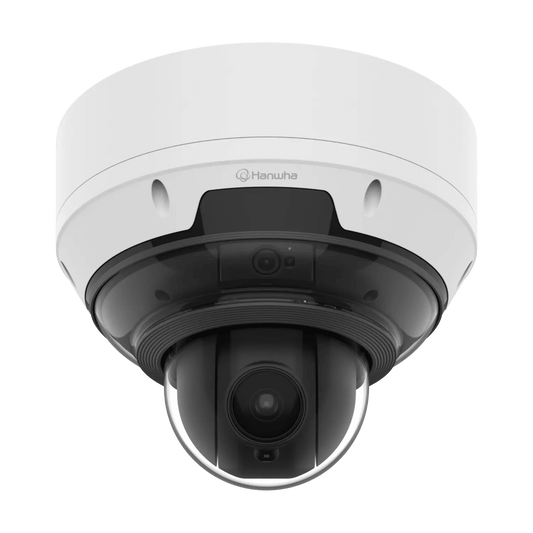 Cámara AI 5MP 3CH Fija + 4MP 18x PTZ / Detección de Objetos (Persona/Vehículo/Matrícula) / IVA / IR 15 mts / Auto Calibración / Secure Element FIPS 140-3 Level3 / IP66 / PoE++