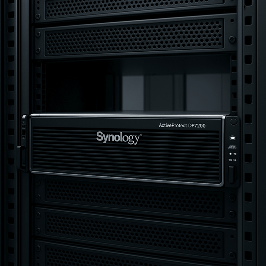 Dispositivo de Protección de Datos Synology ActiveProtect DP7200 / 2U Rack / AMD EPYC 7272 12 Núcleos / 32 GB RAM (Max 512 GB) / 10 HDD 12 TB RAID 6 + 1 Spare / 2 SSD 1920 GB RAID 1 / 2 Puertos 10 GbE / Protección Ransomware / Gesti&o