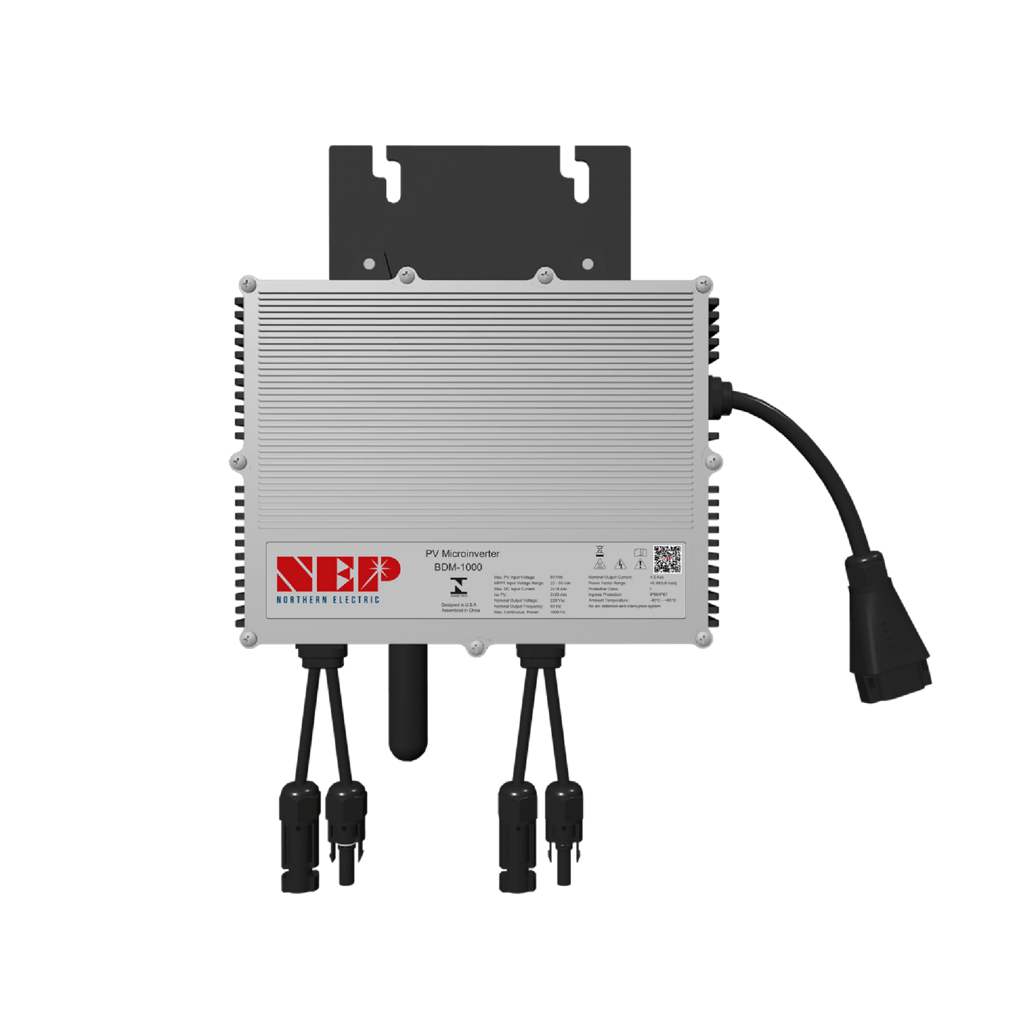 Microinversor 1 Kw, 127 Vca, para Interconexión a Red Eléctrica con WIFI, IP67, Para 2 Módulos de Hasta 750 W, Incluye Conector Troncal