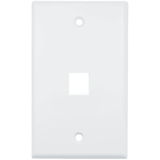 Placa de Pared (Face Plate) / 1 Puerto / Color Blanco / Caja con 20 Piezas / ABS