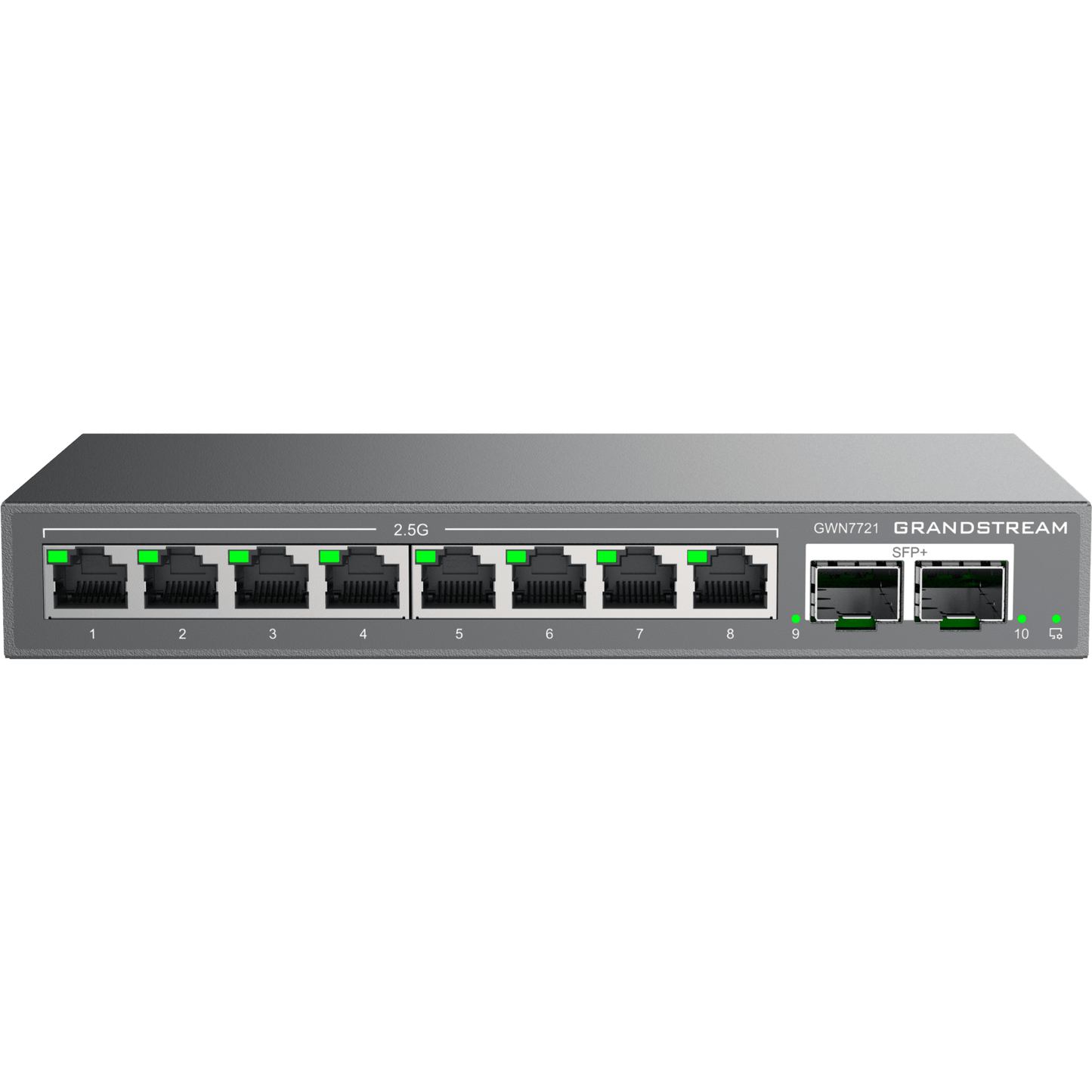 Switch L2 Lite Administrable de 10 Puertos / 8 Puertos Ethernet 2.5 Gigabits / 2 Puertos SFP+ 10 Gigabits / VLAN / QoS / Montaje en Escritorio o Pared / Compatible con GDMS