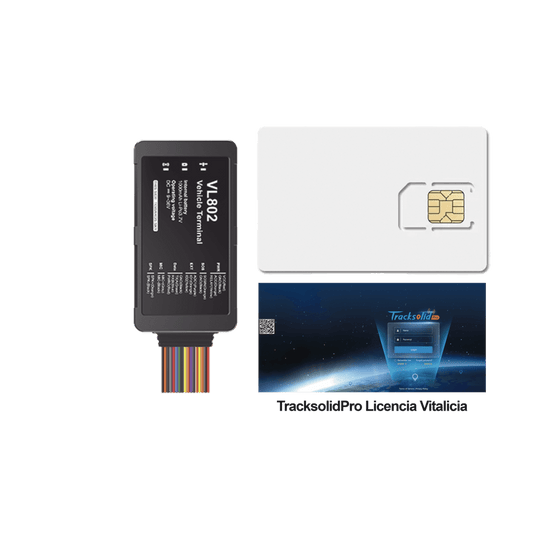 Kit localizador vehicular / 4G LTE / BLE / RS485 / Audio dos vias (requiere accesorios) / incluye SIM500MB2Y y Plataforma TrackSolidPro / Compatble con UL212 Sensor ultrasonico