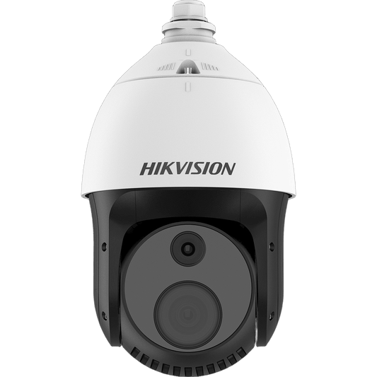 PTZ IP Dual / Lente Térmico 25 mm (384 X 288) / Lente óptico 32X (2 Megapixel) / 100 mts IR / Termografia / WDR 120 dB / Exterior IP66 / MicroSD