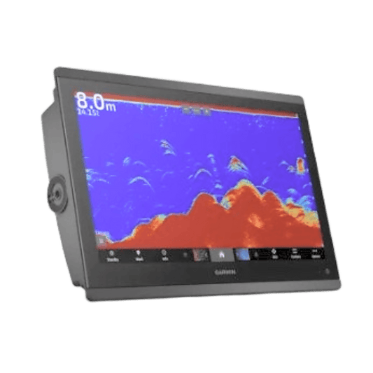Pantalla táctil GPSMAP® 8416 de 16" con mapa mundial base.