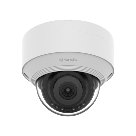 Cámara IP Tipo domo Antivandálica 5 Megapíxel / Lente fijo 4mm / IR 30M / WDR 120db / IP66 / H.265 & WiseStream / Inteligencia Artificial Deteccion de Personas y vehiculos