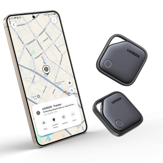 Tracker UGREEN FineTrack S Bluetooth 5.3 / Batería CR2032 225mAh / 18 Meses Autonomía / Sonido 80dB Localización / Compatible Galaxy Android 9.0+ / Búsqueda Bidireccional